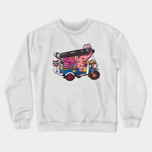 Elephant riding tuktuk Crewneck Sweatshirt